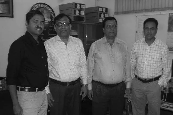Colleagues at an office visit